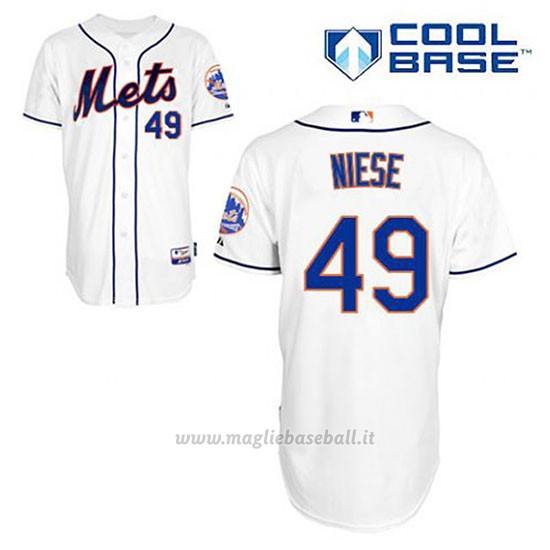 Maglia Baseball Uomo New York Mets Jon Niese 49 Bianco Alterner Cool Base